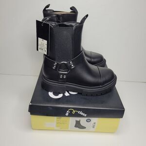 Art Class Girls Black Crosby Moto Faux Leather Boots Size 13 New With Box